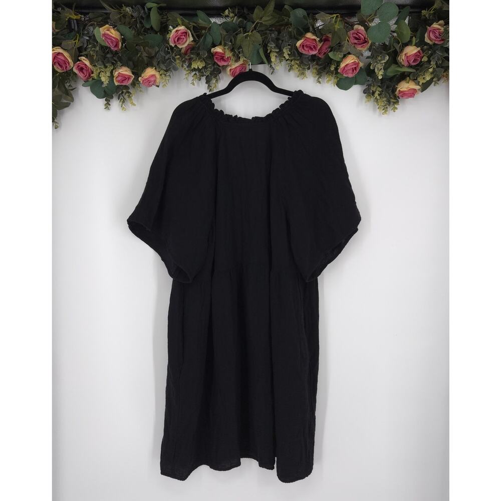Old Navy Black Short Sleeve V-neck Plus Size Dress Size 3X NWT - Picture 2 of 14